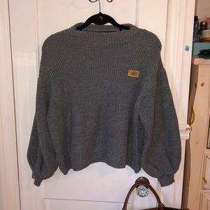 ZAFUL Oversized Chevron Patches Pullover Sweater